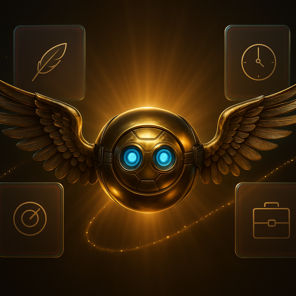 The Demi orb absorbing personalization attributes from floating cards representing style, schedule, tone, and work context